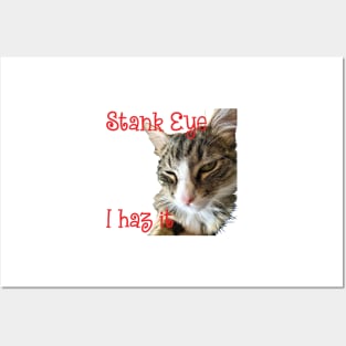 STANK EYE, I haz it! annoyed Maine Coon cat Posters and Art